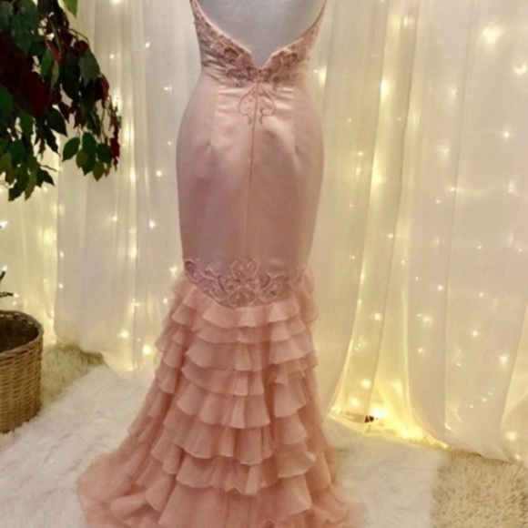 Elegant Pink Strapless Evening Gown Jovani sz.4 - Picture 2 of 3